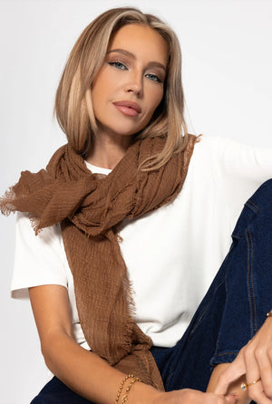 Muslin scarf - dark brown