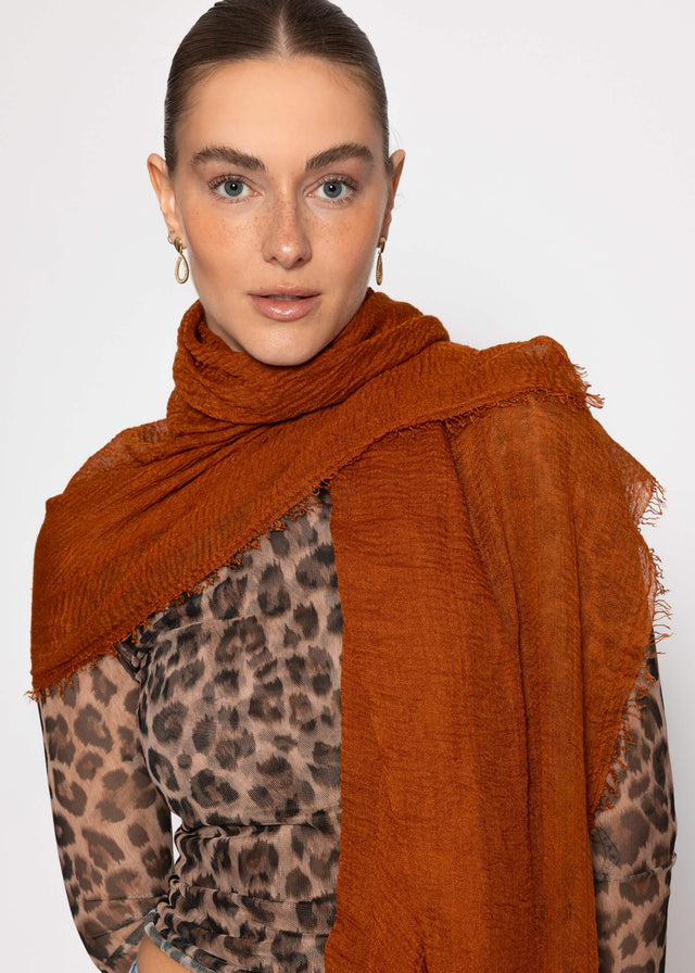 Muslin scarf - cognac