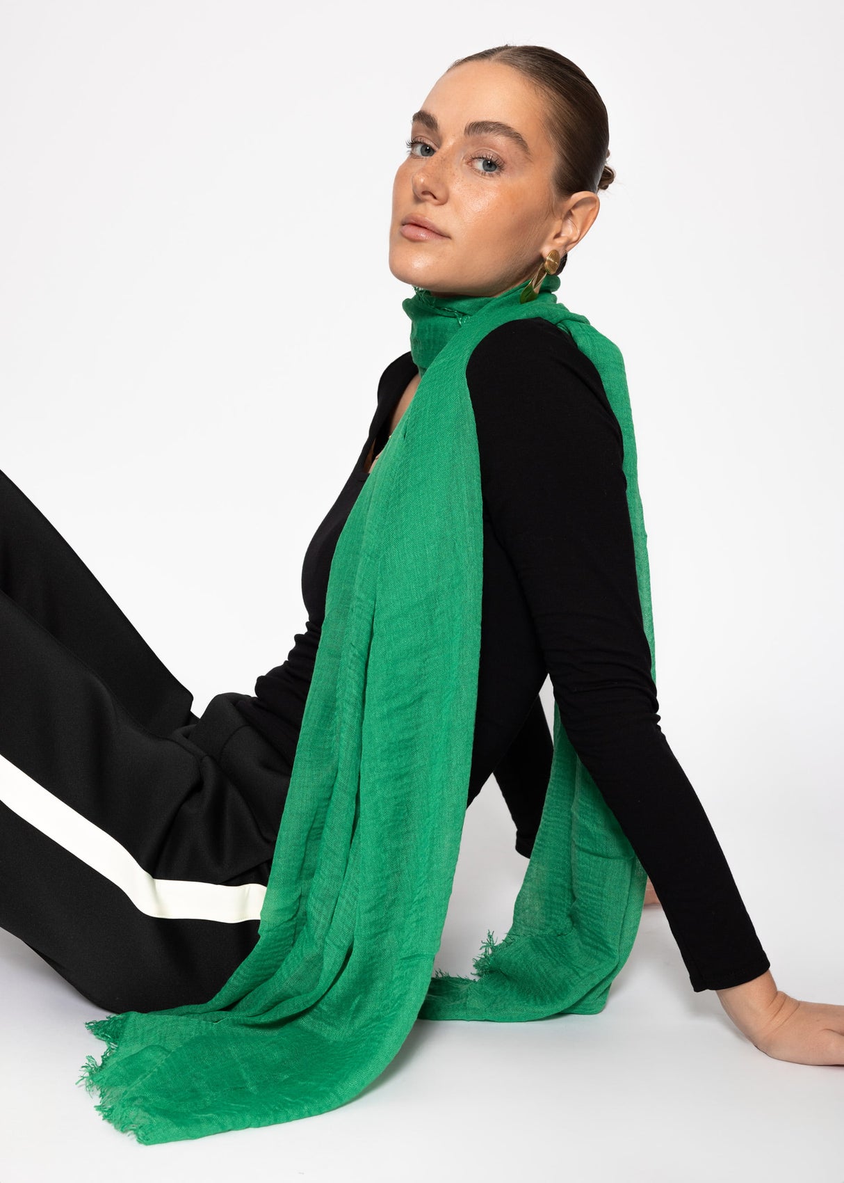 Musselin Schal, grün