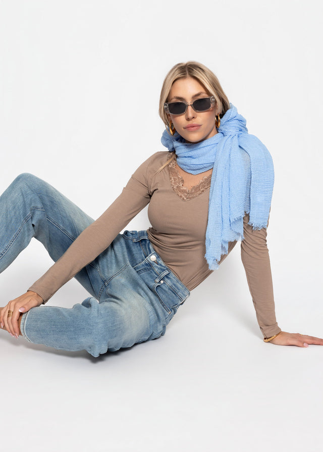 Muslin scarf - light blue