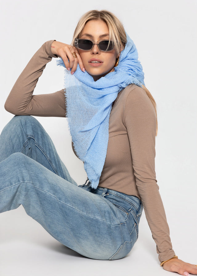 Muslin scarf - light blue