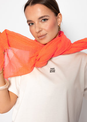 Muslin scarf, salmon