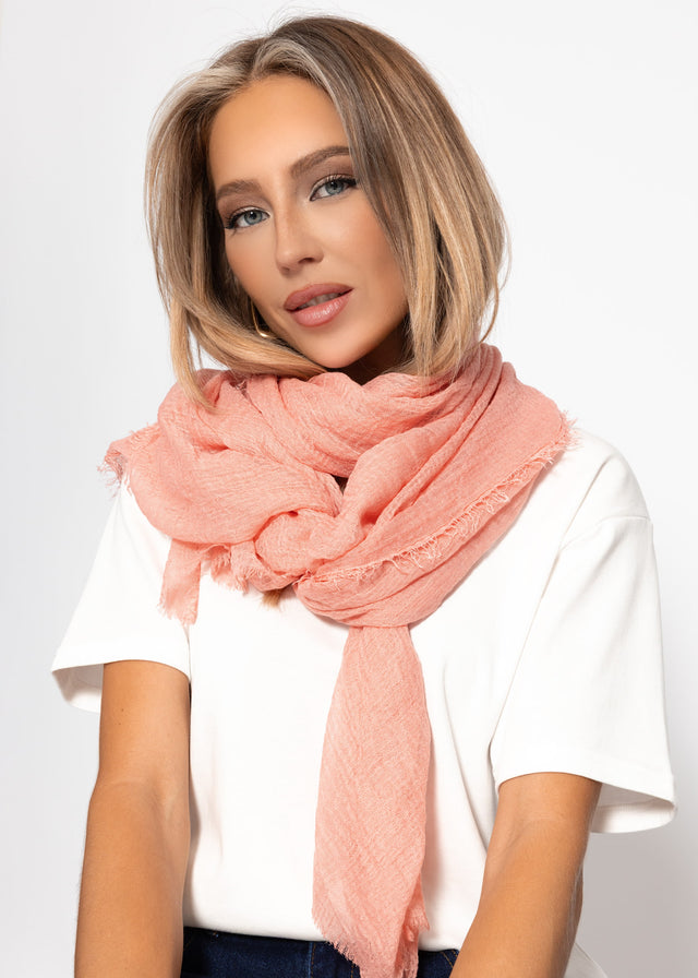 Muslin scarf - salmon rose