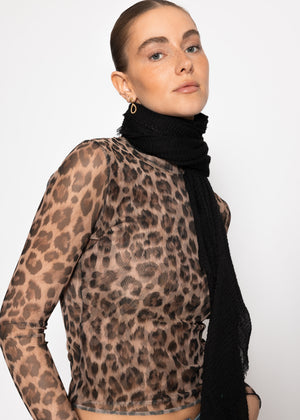 Musselin Schal, schwarz