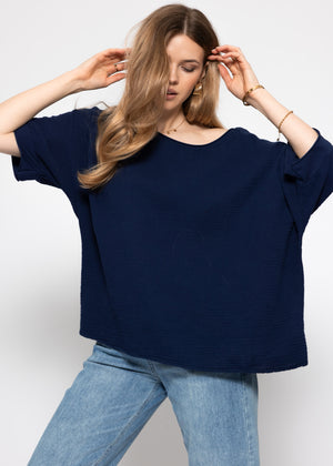 Casual muslin shirt - dark blue