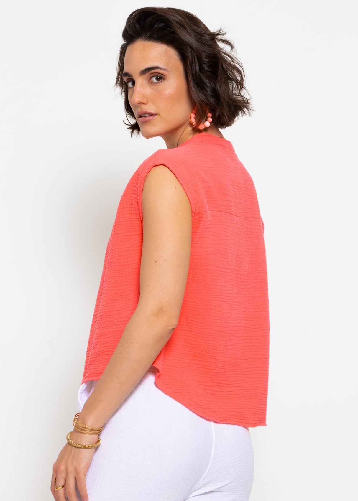 Musselin Shirt - koralle