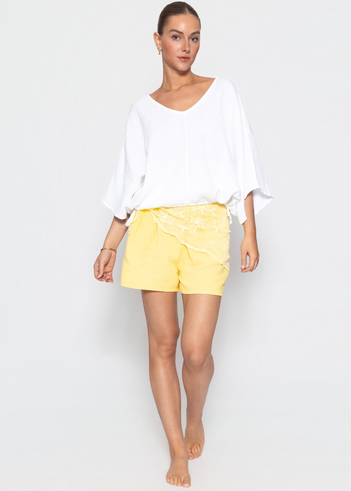Musselin Shorts - gelb