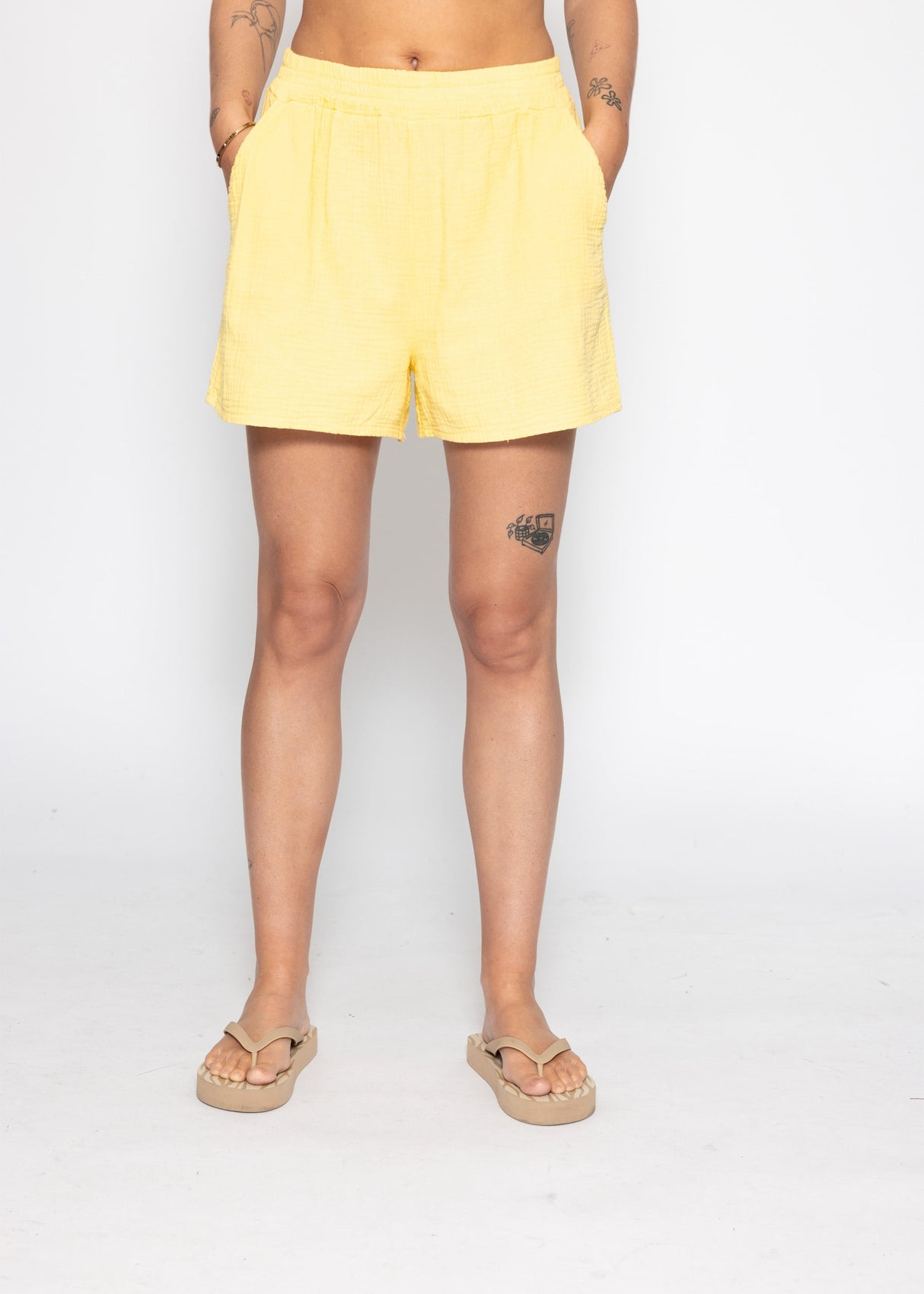 Musselin Shorts - gelb