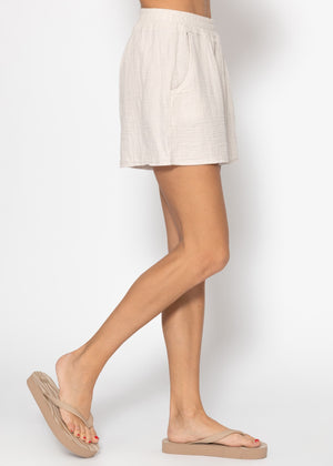 Musselin Shorts, hellbeige