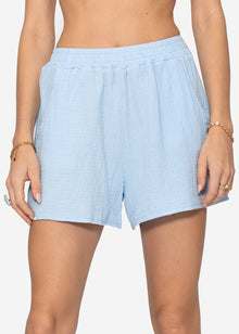 Musselin Shorts, hellblau