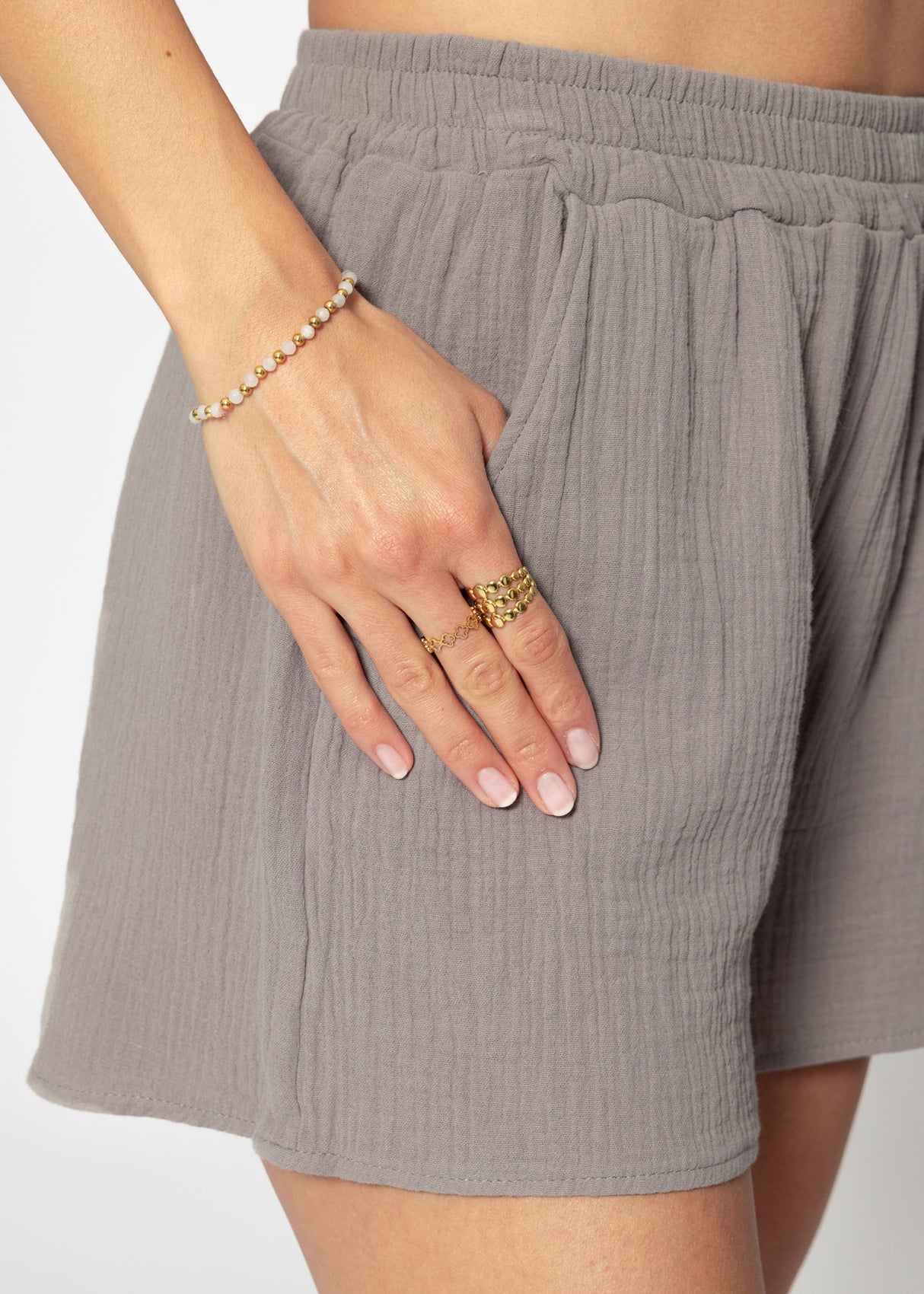 Muslin shorts, taupe