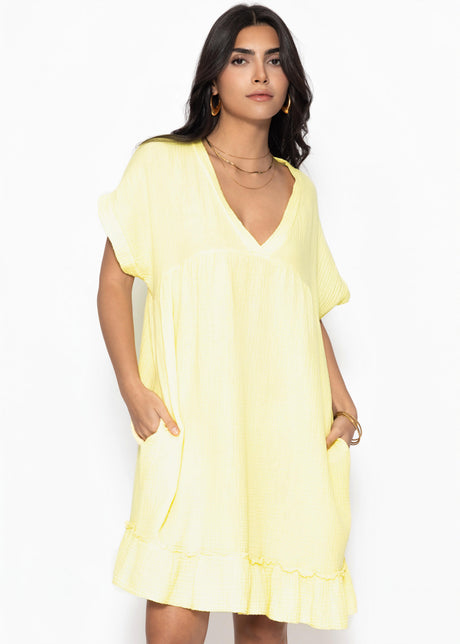 Musselin Strandkleid - buttergelb von SASSYCLASSY