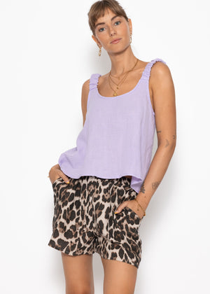 Musselin top with gathered straps - lilac