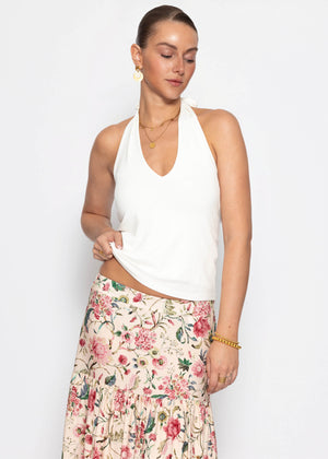 Neckholder-Top - offwhite