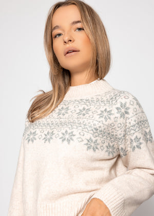 Norwegian sweater - off-white/gray