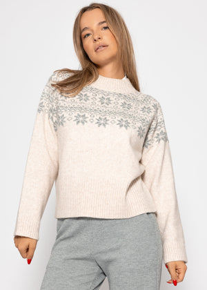 Norwegian sweater - off-white/gray