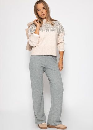 Norwegian sweater - off-white/gray