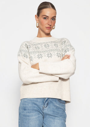 Norweger Pullover - hellbeige