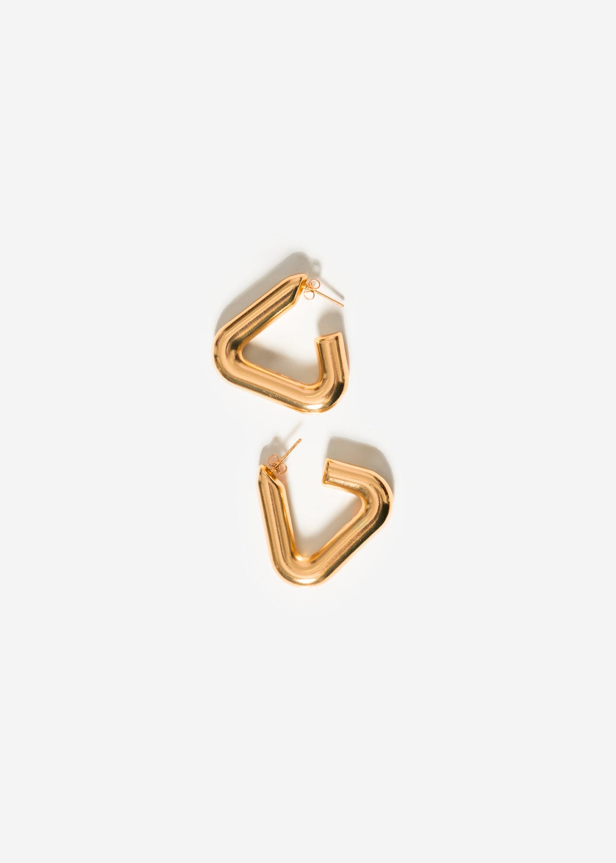 Triangular stud earrings - gold