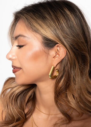 Triangular stud earrings - gold