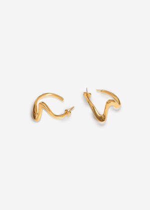 Ohrstecker in organischer Wellenform - gold