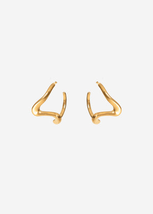 Ohrstecker in organischer Wellenform - gold