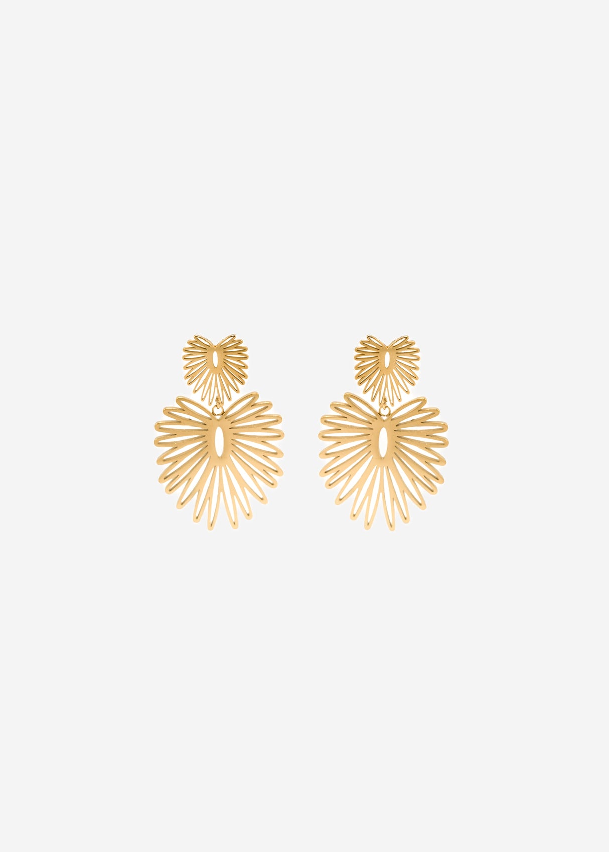 Ohrstecker mit Blatt-Anhänger - gold