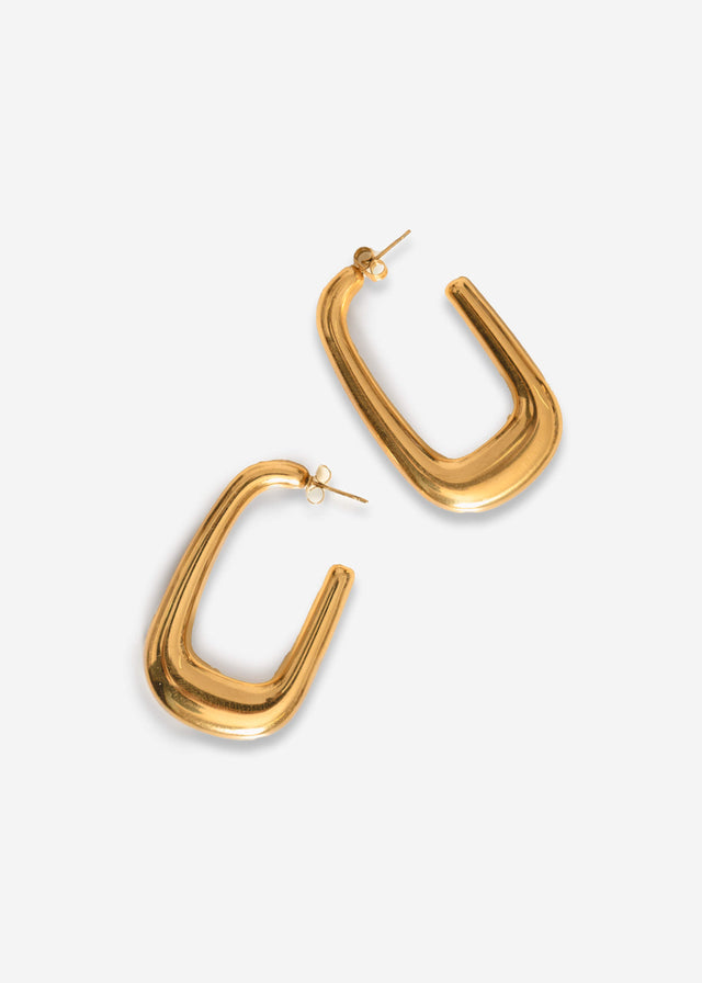 Stud earrings with an angular design - gold