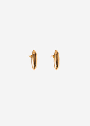 Stud earrings with a smooth surface - gold