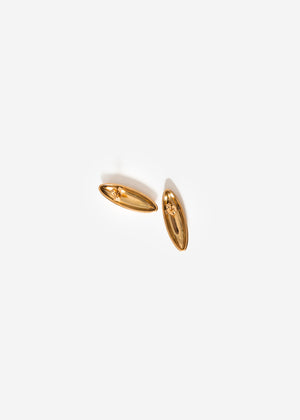 Stud earrings with a smooth surface - gold