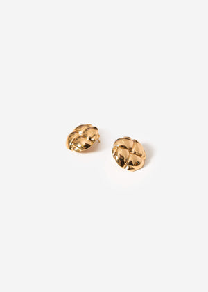 Stud earrings with knot design - gold
