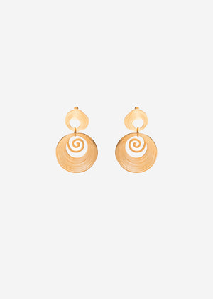Spiral design stud earrings - gold