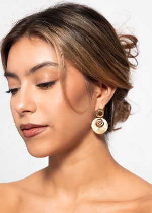 Spiral design stud earrings - gold