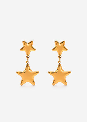 Ohrstecker mit Stern Anhänger - gold