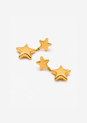 Ohrstecker mit Stern Anhänger - gold