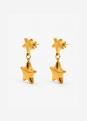 Ohrstecker mit Stern Anhänger - gold
