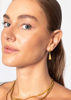 Ohrstecker mit Tropfen Anhänger - gold
