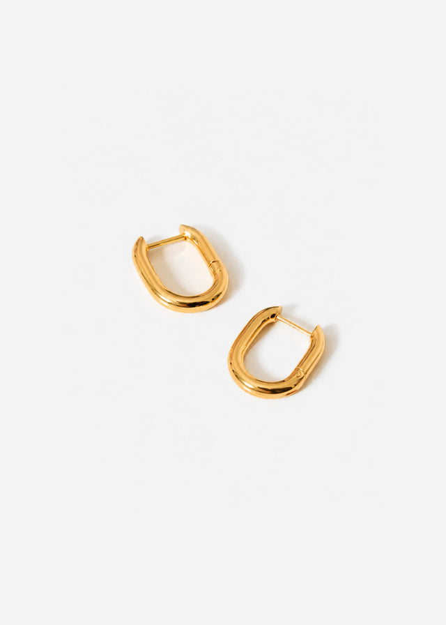 Kleine Ovale Klappcreolen - gold