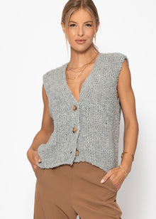 Oversized sleeveless vest - light grey