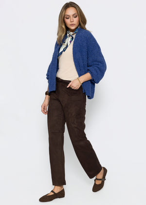 Oversize bouclé cardigan - blue