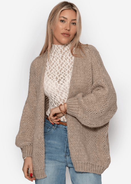 Oversize Cardigan - beige von SASSYCLASSY