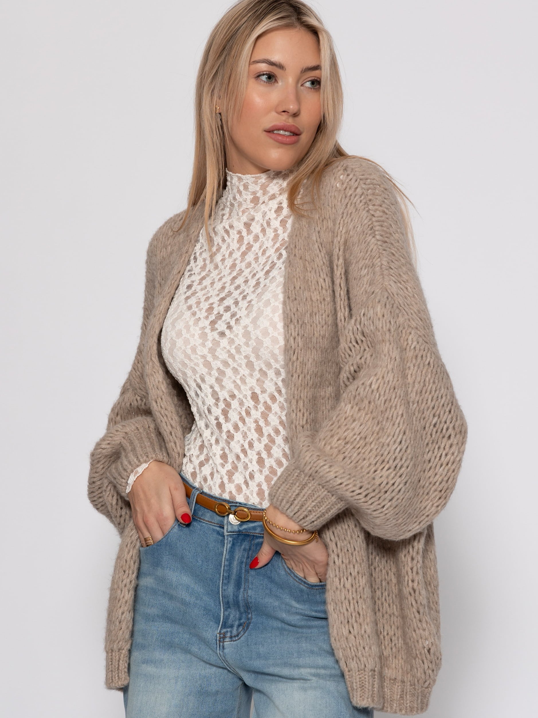Oversized cardigan - beige