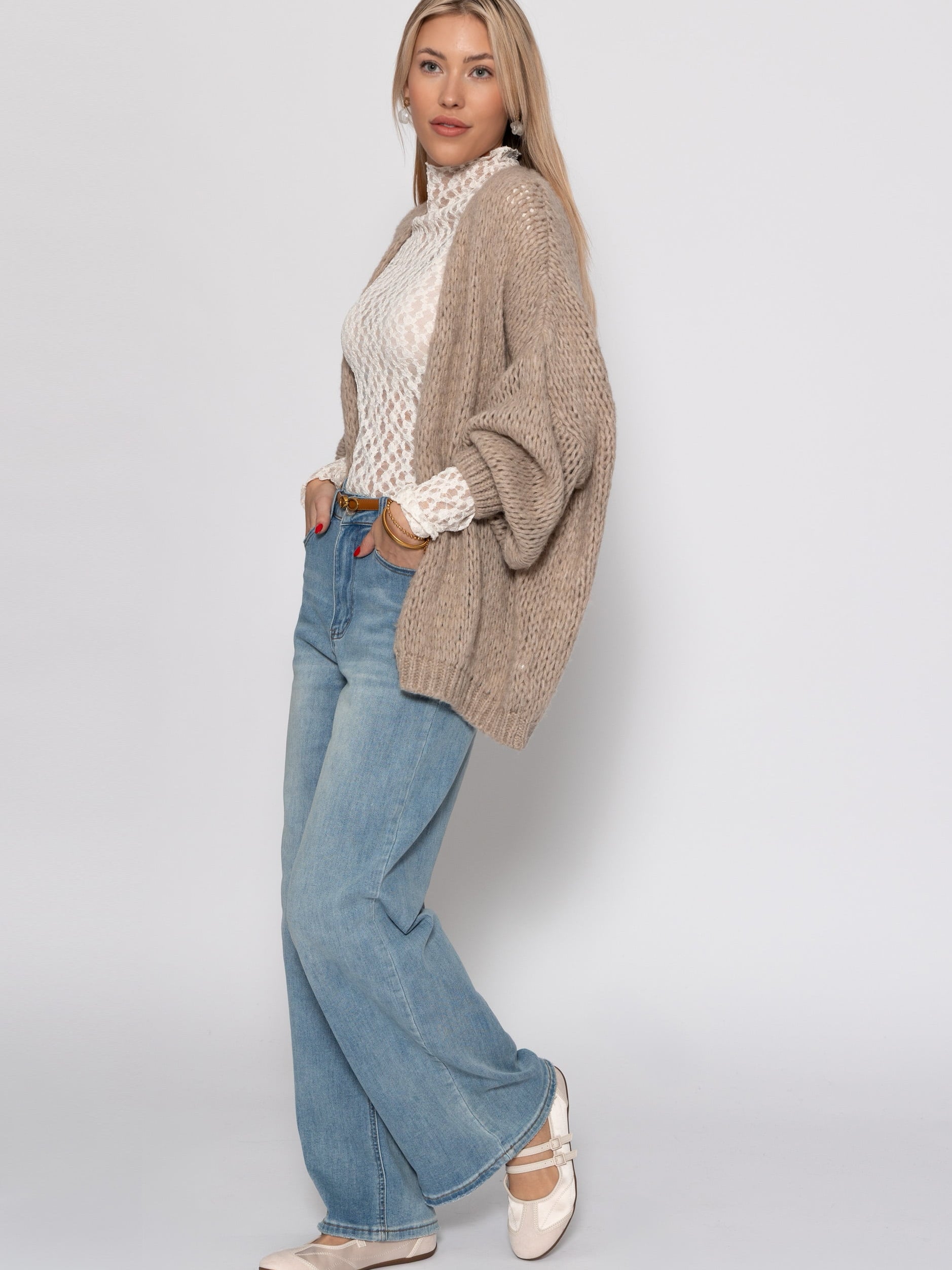 Oversized cardigan - beige