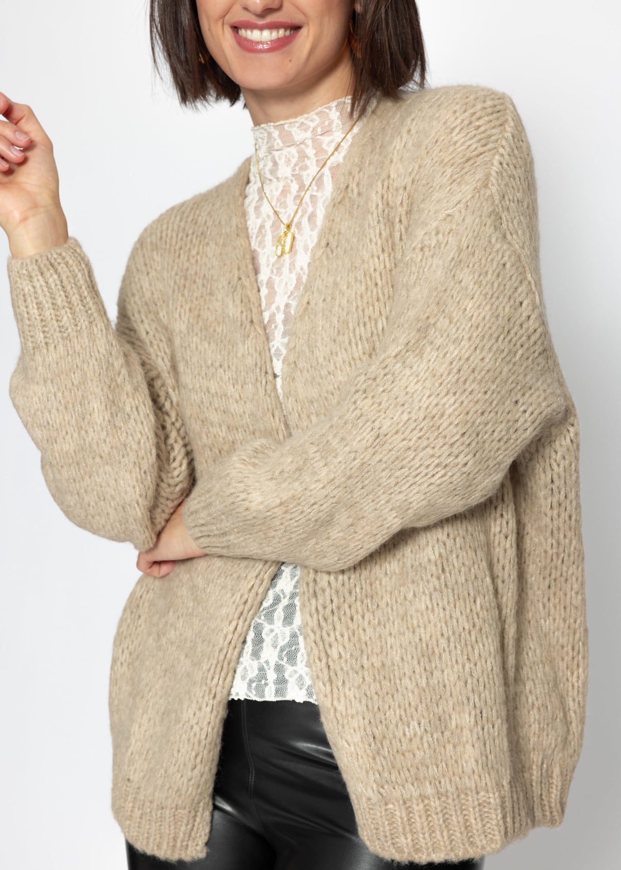 Oversized cardigan - beige