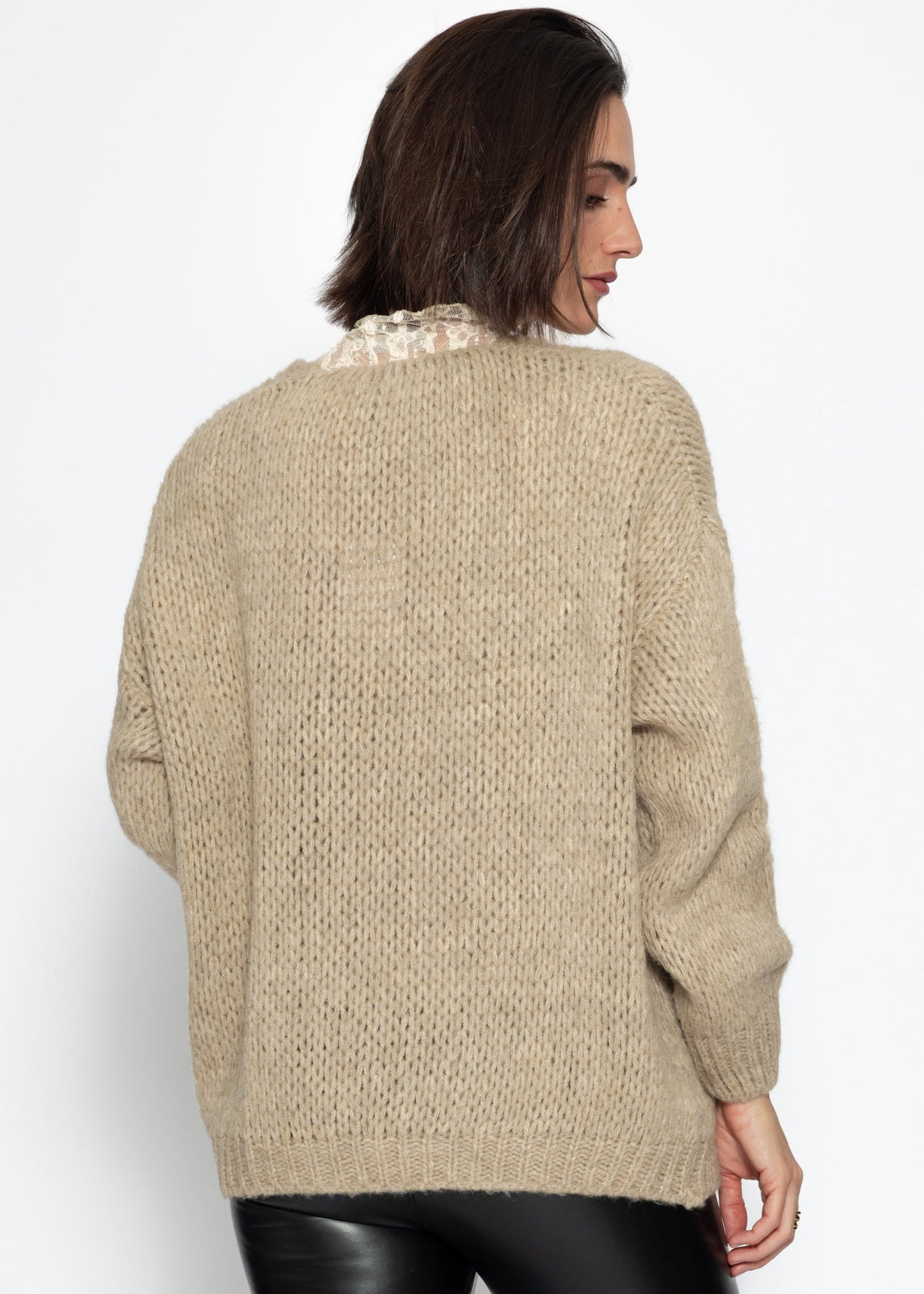 Oversized cardigan - beige