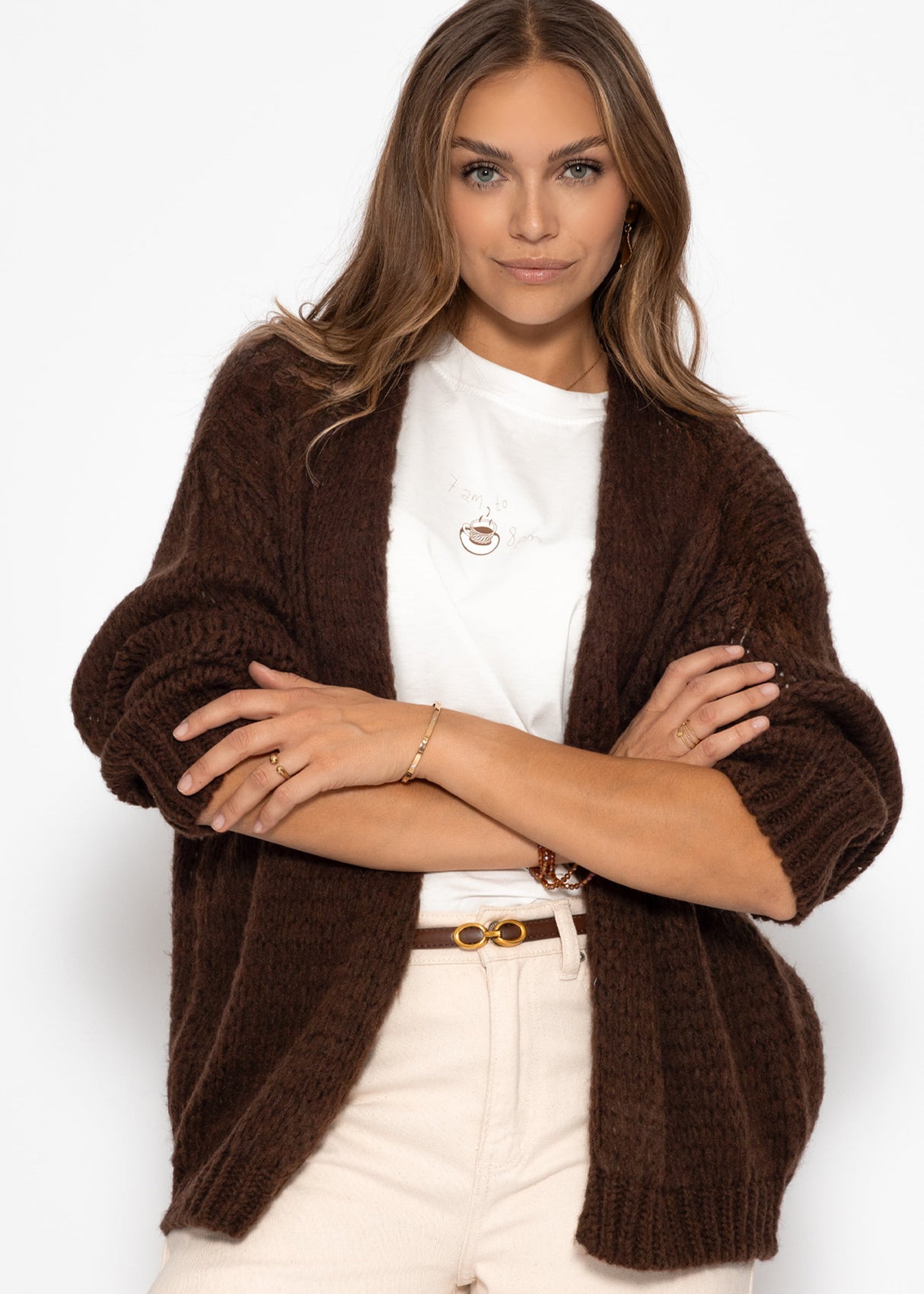 Oversize Cardigan - dunkelbraun