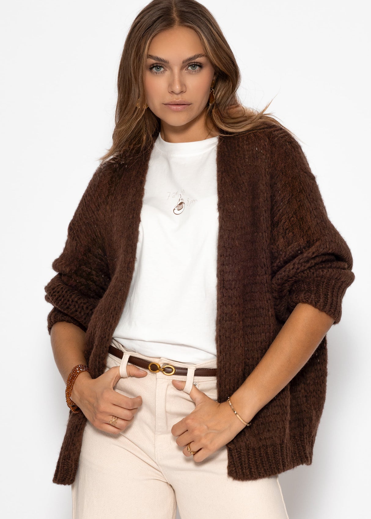 Oversize Cardigan - dunkelbraun