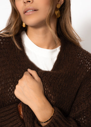 Oversize Cardigan - dunkelbraun