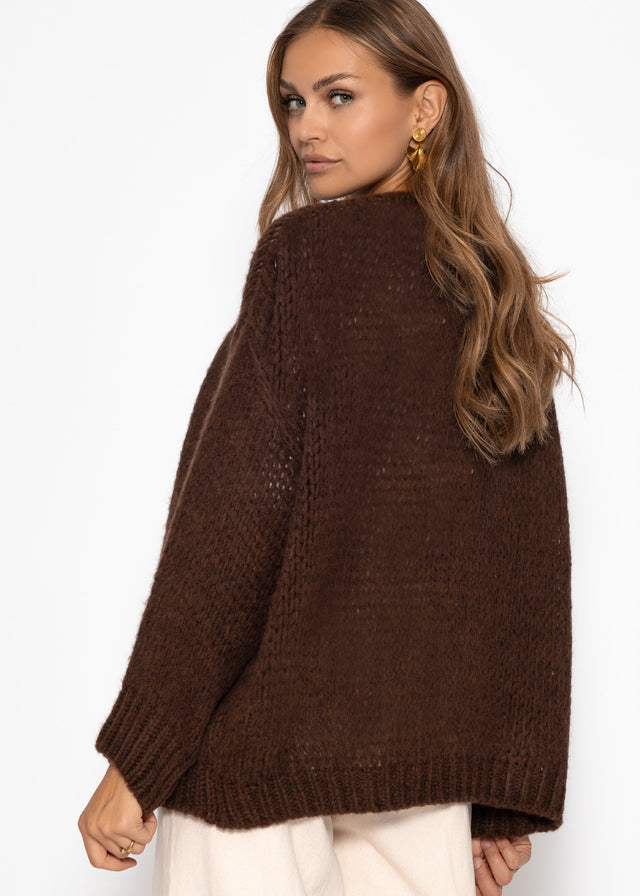 Oversize Cardigan - dunkelbraun