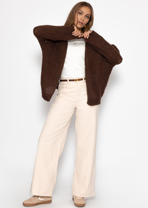 Oversize Cardigan - dunkelbraun